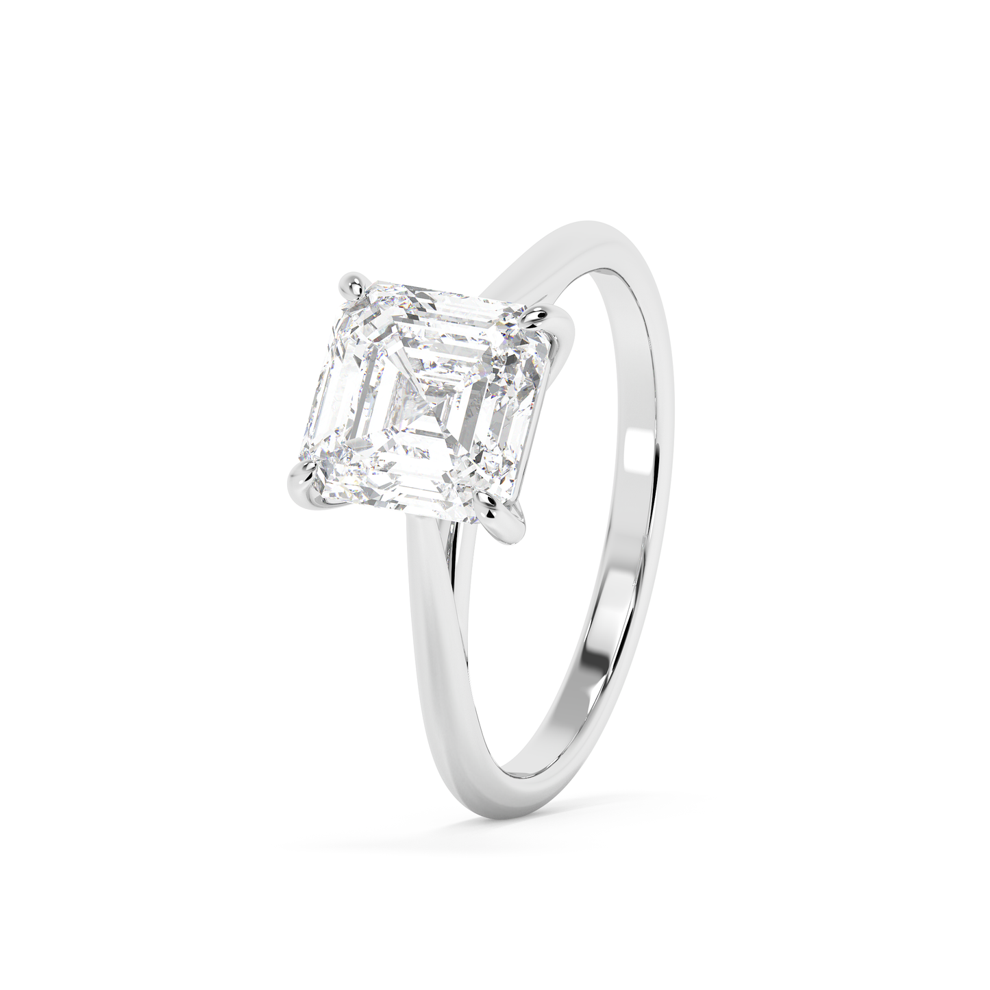 Emerald Solitaire Lab Grown Diamond Engagement Ring