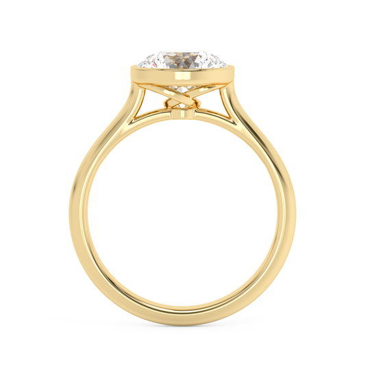 Emerald Solitaire Lab Grown Diamond Engagement Ring