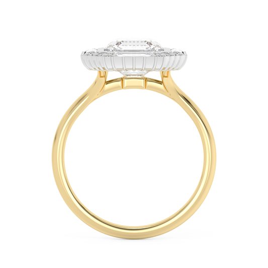 Emerald Solitaire Lab Grown Diamond Engagement Ring