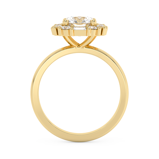 Emerald Solitaire Lab Grown Diamond Engagement Ring