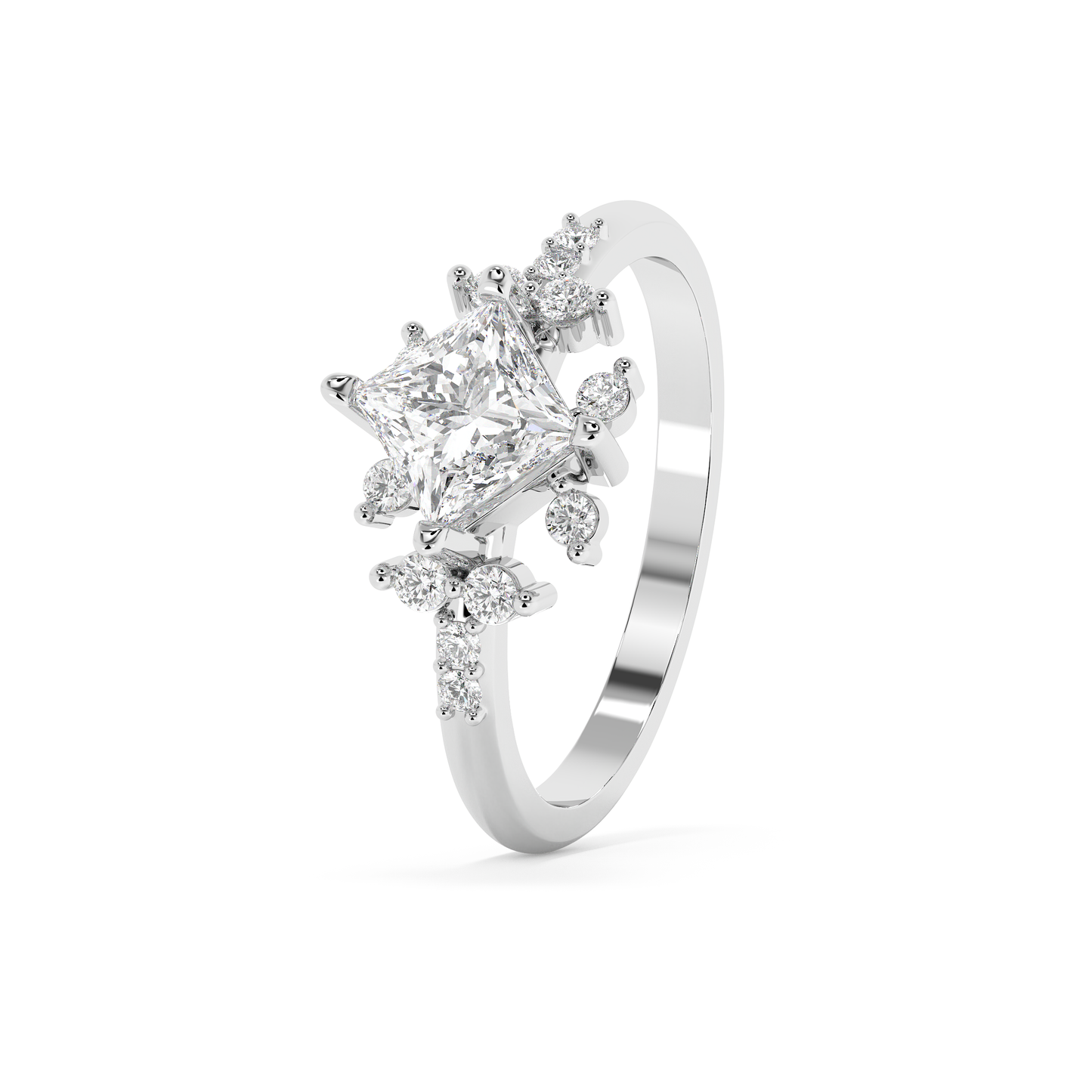 Emerald Solitaire Lab Grown Diamond Engagement Ring