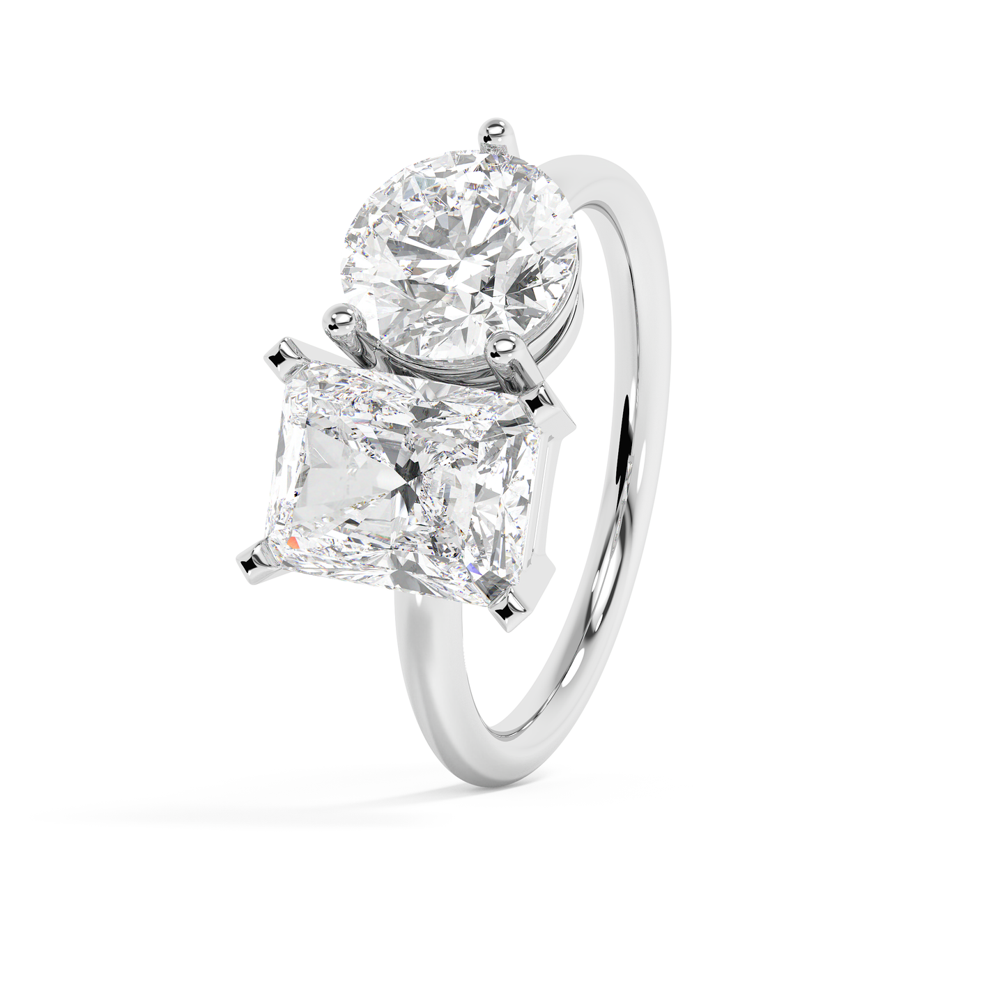 Emerald Solitaire Lab Grown Diamond Engagement Ring