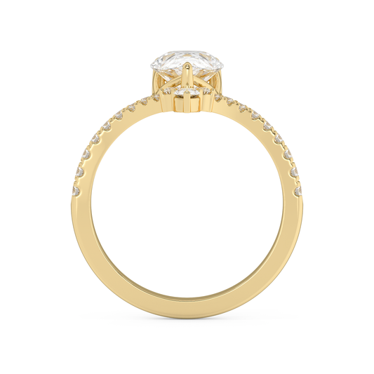 Emerald Solitaire Lab Grown Diamond Engagement Ring