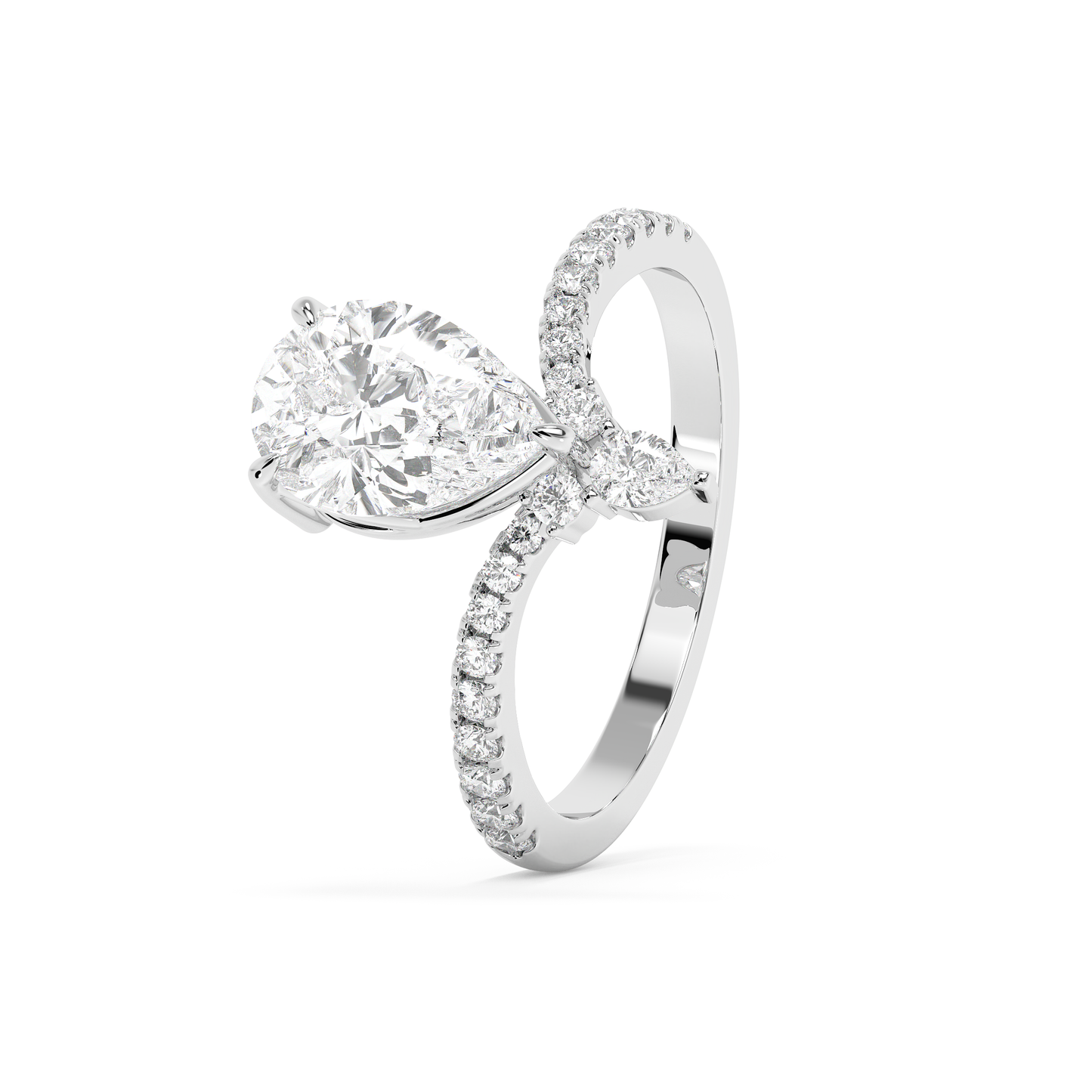 Emerald Solitaire Lab Grown Diamond Engagement Ring