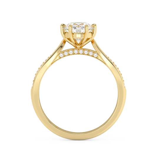 Emerald Solitaire Lab Grown Diamond Engagement Ring