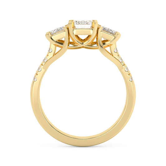 Emerald Solitaire Lab Grown Diamond Engagement Ring