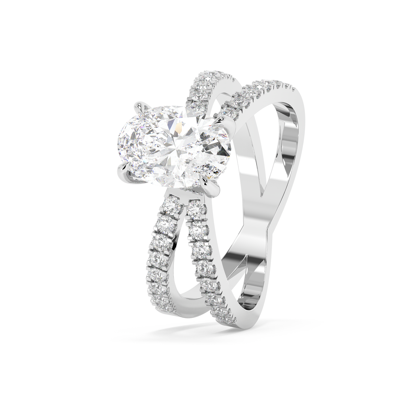 Emerald Solitaire Lab Grown Diamond Engagement Ring