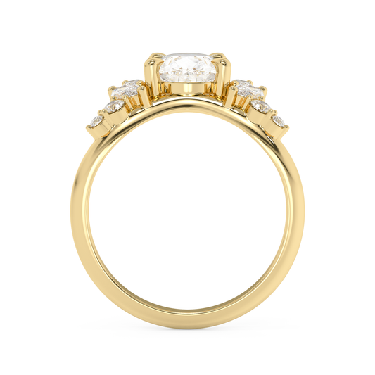 Emerald Solitaire Lab Grown Diamond Engagement Ring
