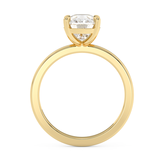 Emerald Solitaire Lab Grown Diamond Engagement Ring