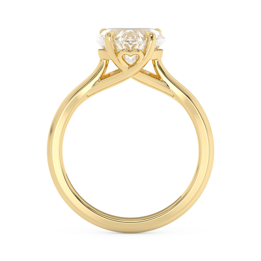 Emerald Solitaire Lab Grown Diamond Engagement Ring