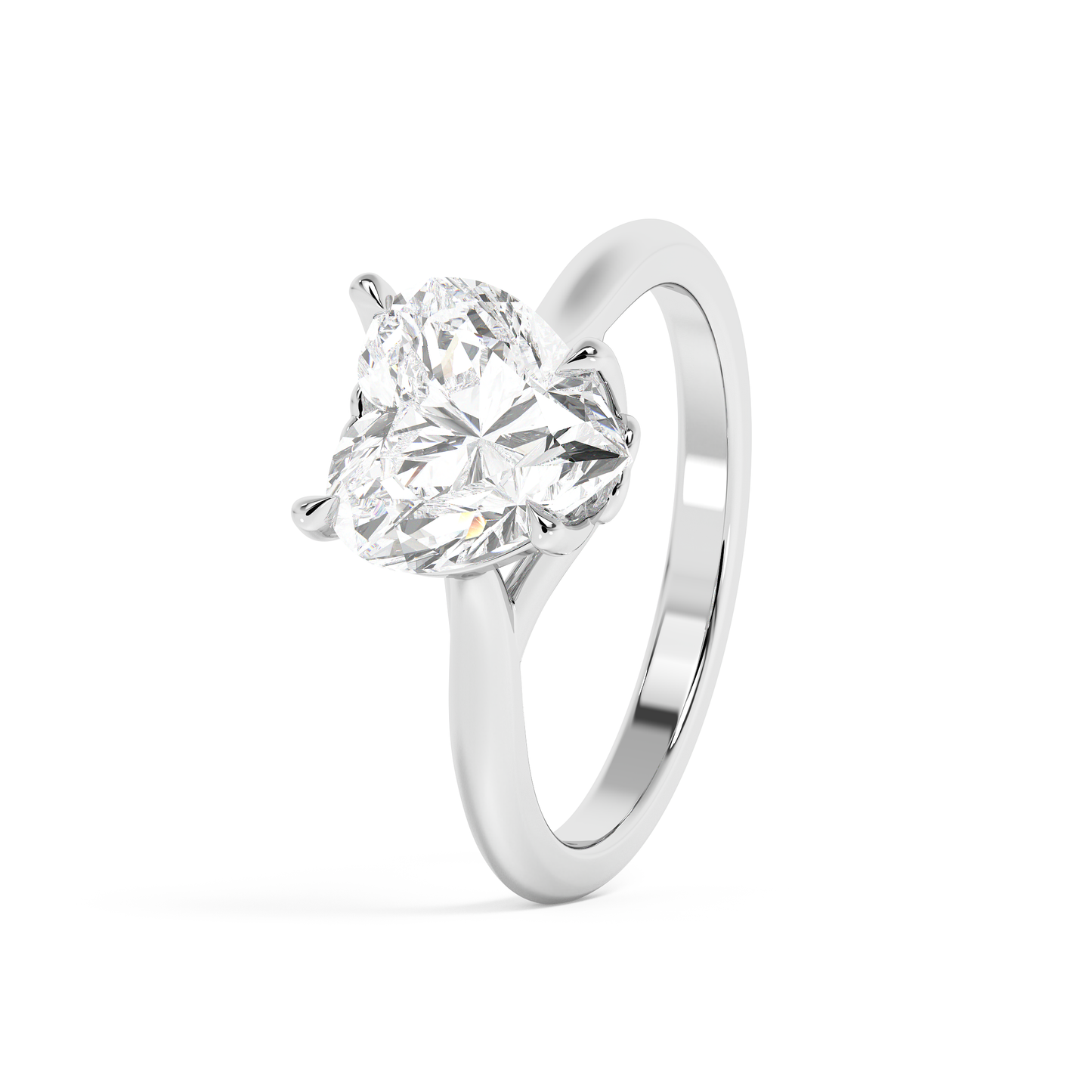 Emerald Solitaire Lab Grown Diamond Engagement Ring