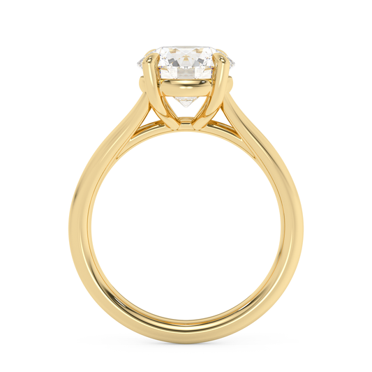 Emerald Solitaire Lab Grown Diamond Engagement Ring