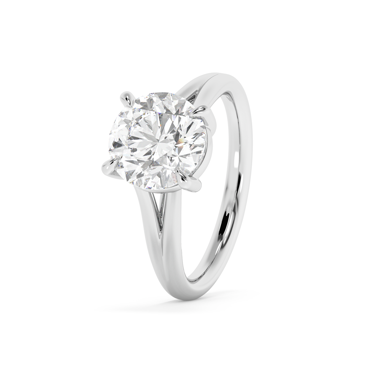 Emerald Solitaire Lab Grown Diamond Engagement Ring