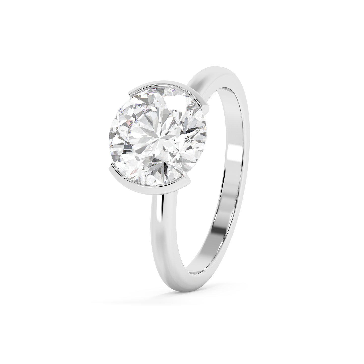 Emerald Solitaire Lab Grown Diamond Engagement Ring