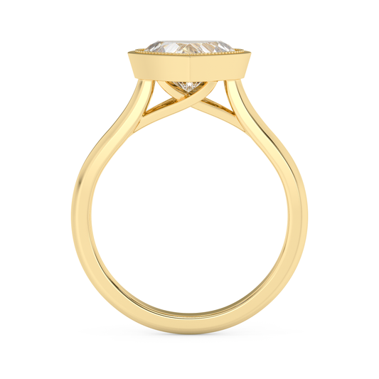 Emerald Solitaire Lab Grown Diamond Engagement Ring