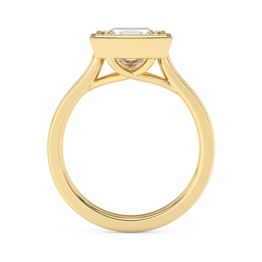 Emerald Solitaire Lab Grown Diamond Engagement Ring