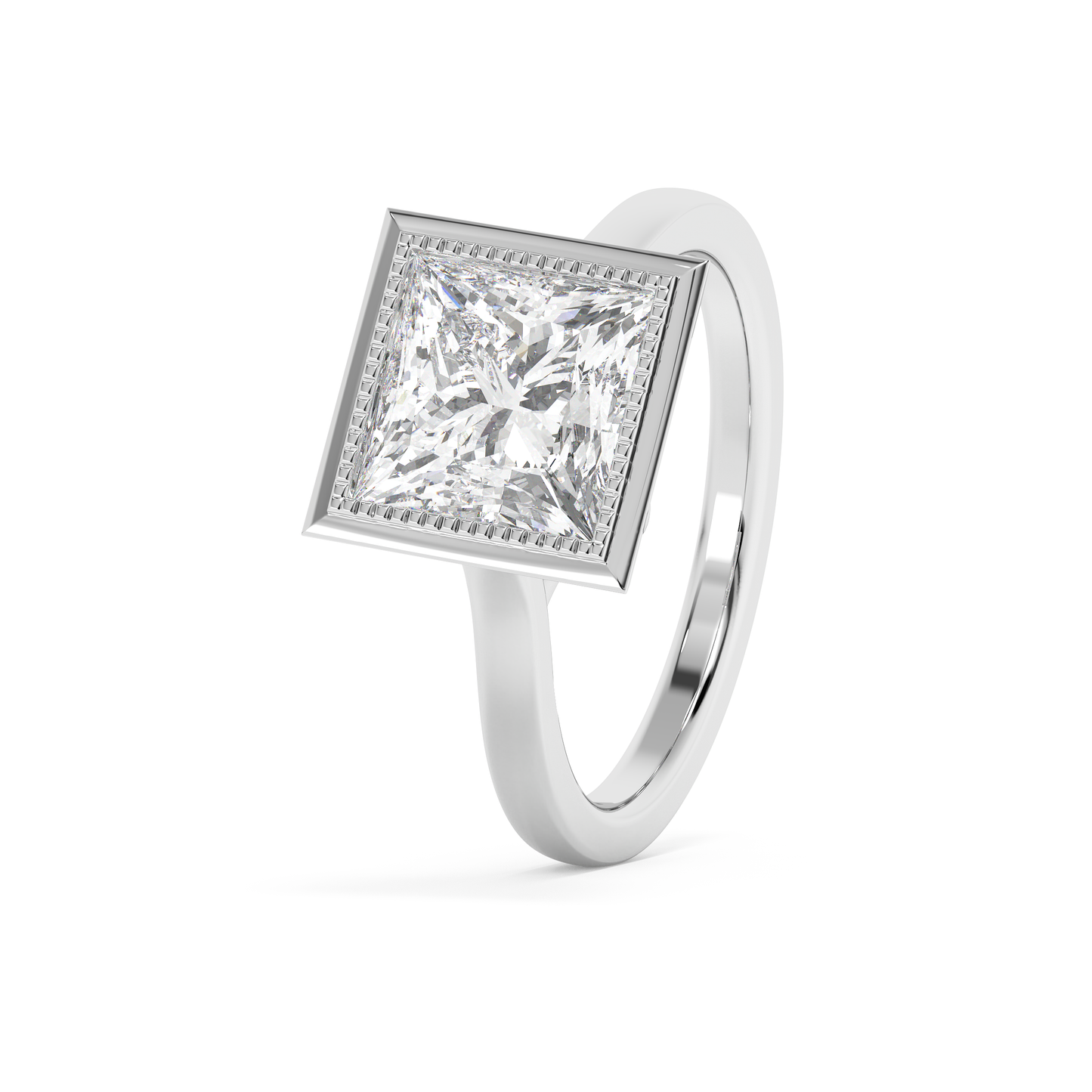 Emerald Solitaire Lab Grown Diamond Engagement Ring