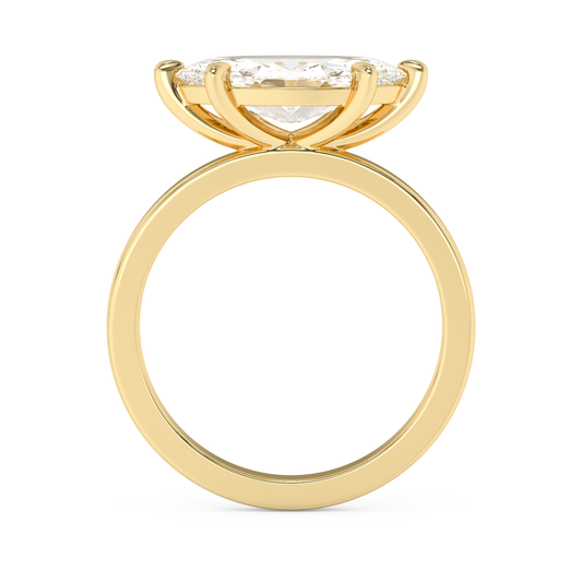 Emerald Solitaire Lab Grown Diamond Engagement Ring