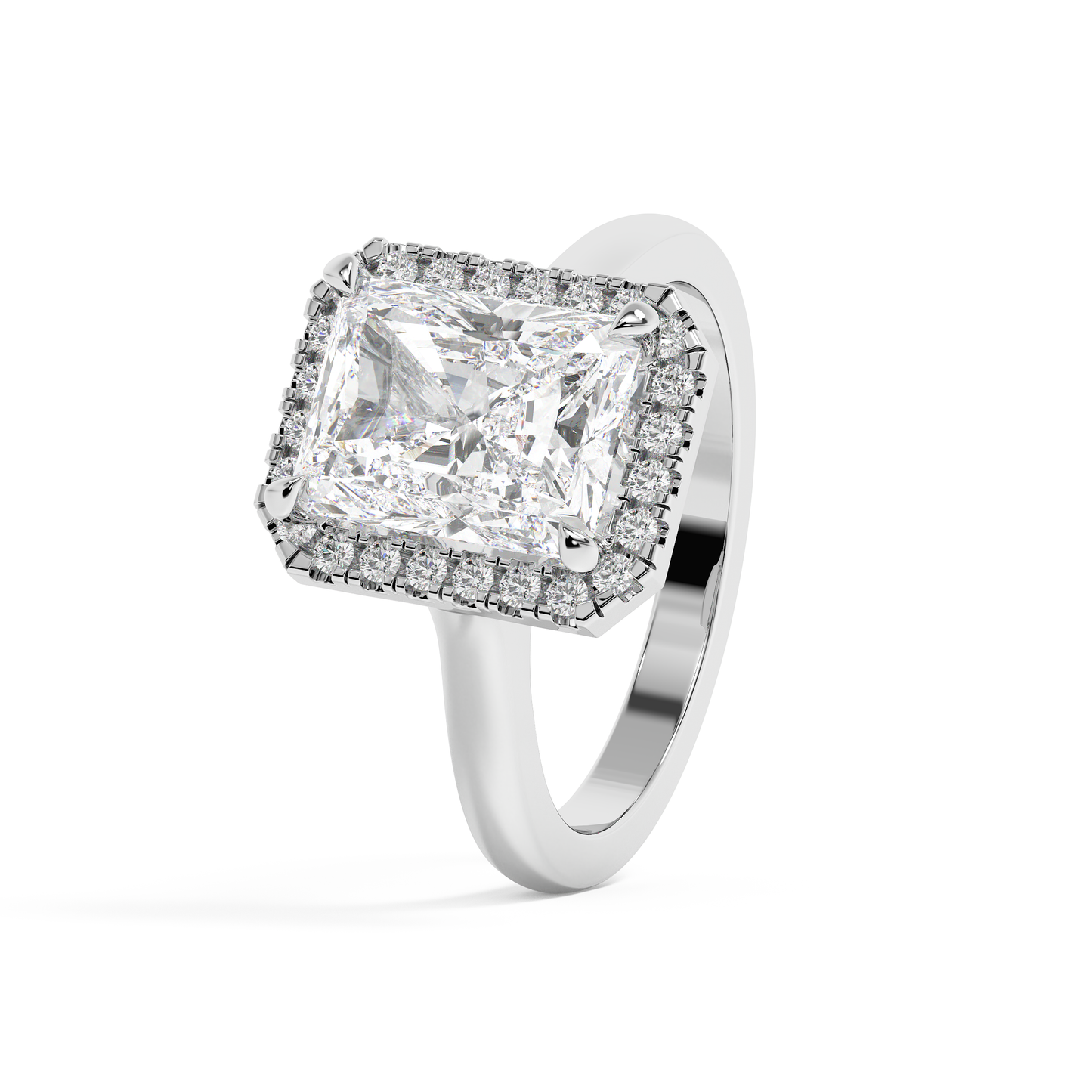 Emerald Solitaire Lab Grown Diamond Engagement Ring