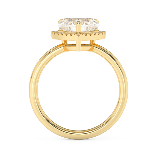 Emerald Solitaire Lab Grown Diamond Engagement Ring