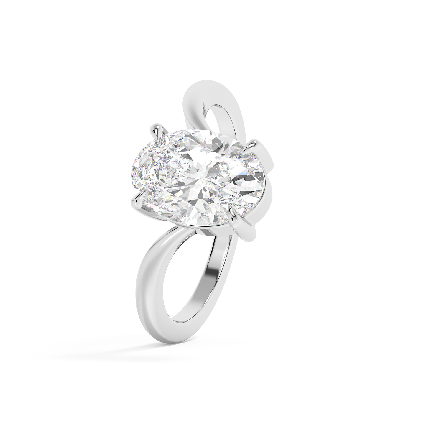 Emerald Solitaire Lab Grown Diamond Engagement Ring