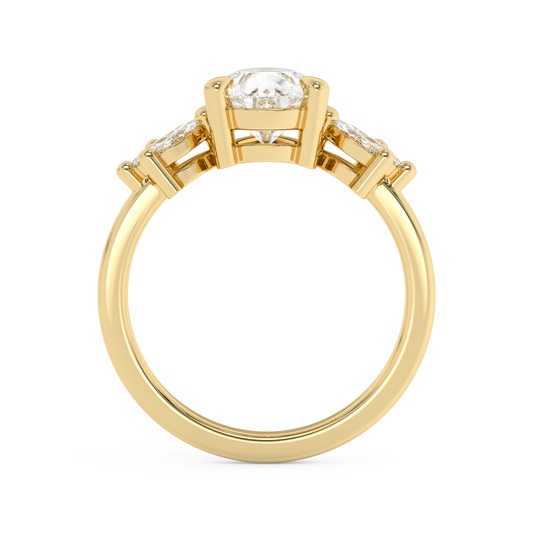 Emerald Solitaire Lab Grown Diamond Engagement Ring