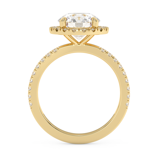 Emerald Solitaire Lab Grown Diamond Engagement Ring