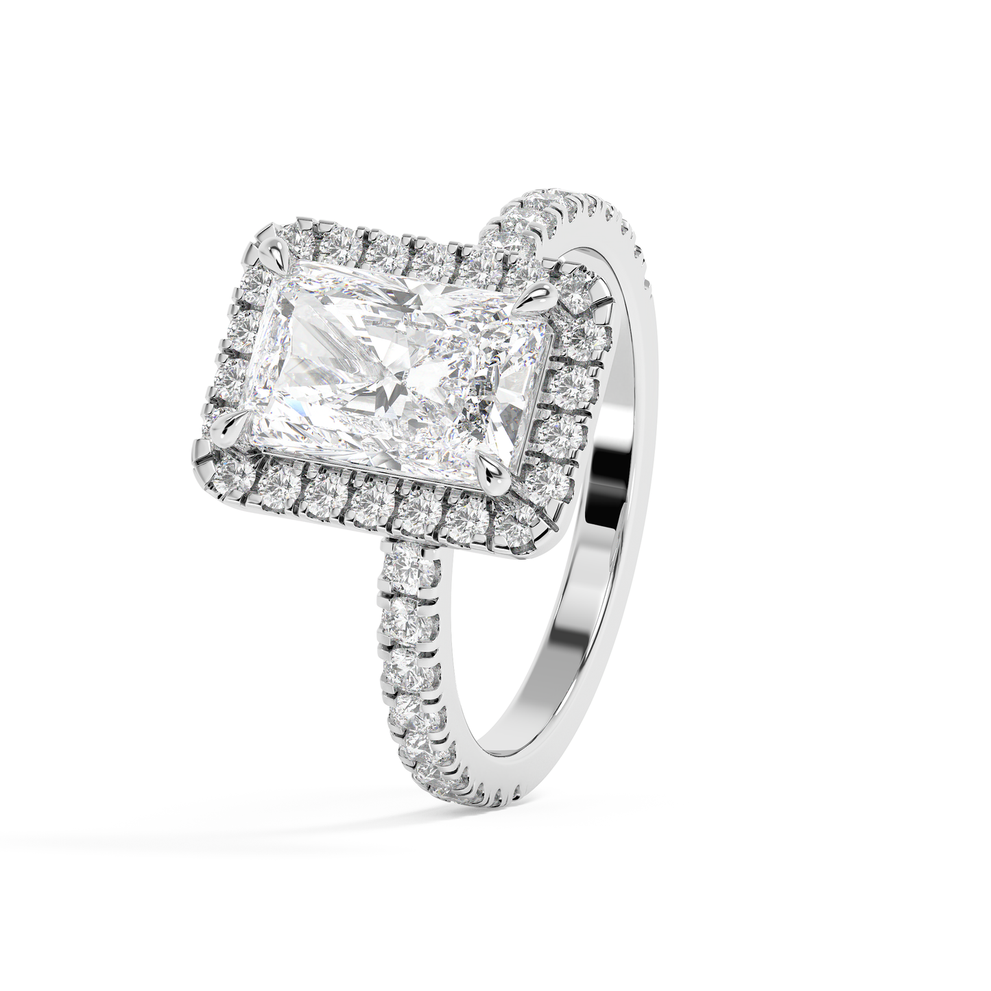 Emerald Solitaire Lab Grown Diamond Engagement Ring