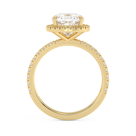 Emerald Solitaire Lab Grown Diamond Engagement Ring