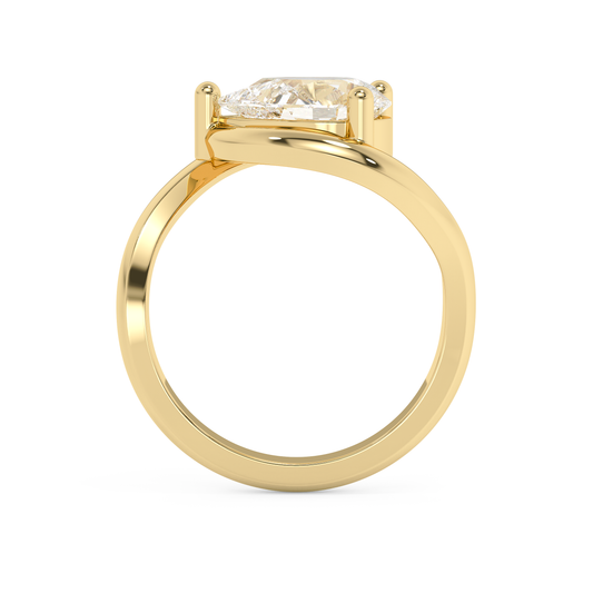 Emerald Solitaire Lab Grown Diamond Engagement Ring