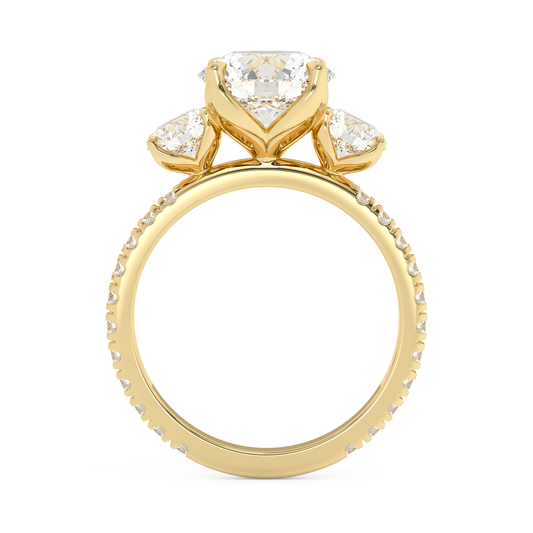 Emerald Solitaire Lab Grown Diamond Engagement Ring