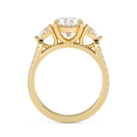 Emerald Solitaire Lab Grown Diamond Engagement Ring