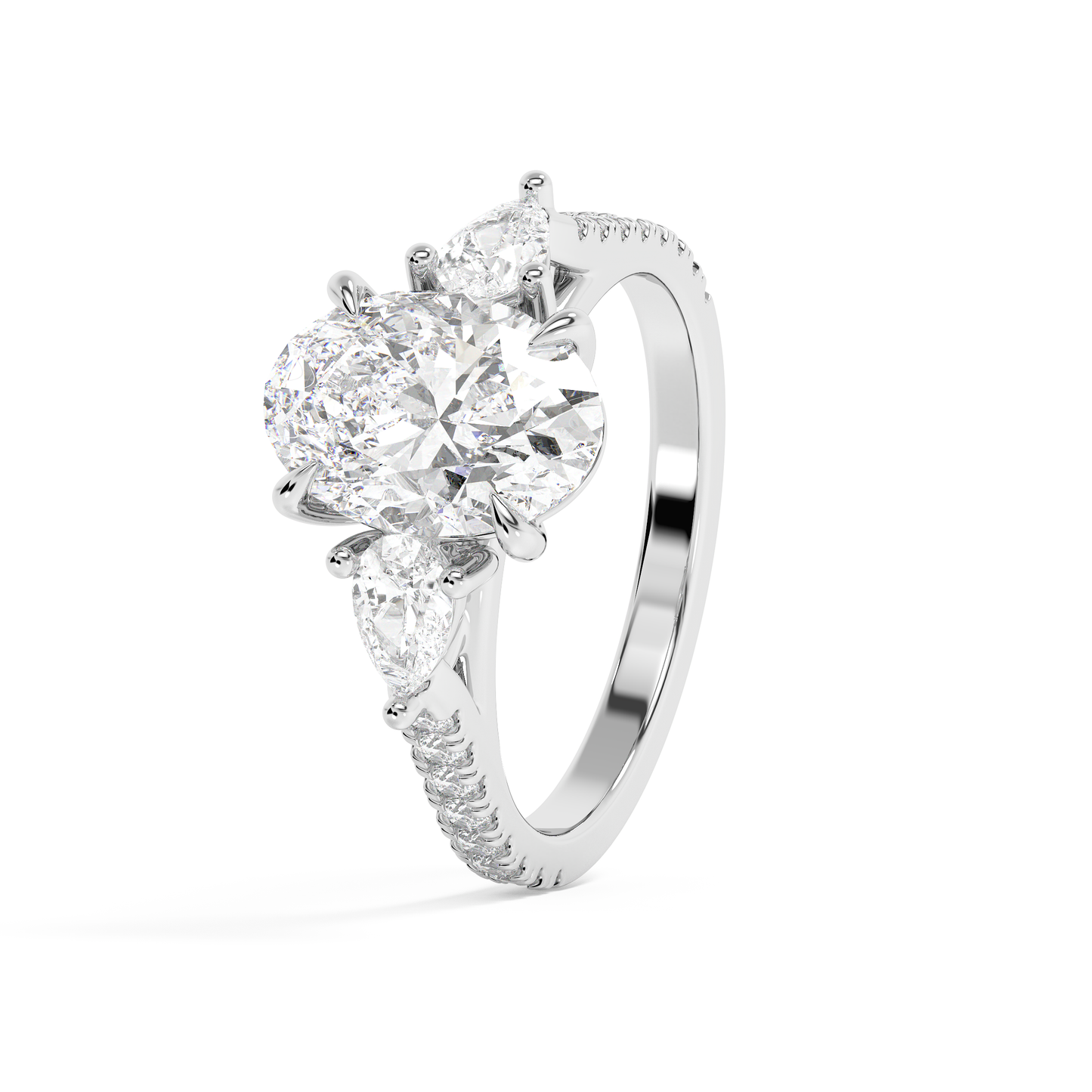 Emerald Solitaire Lab Grown Diamond Engagement Ring