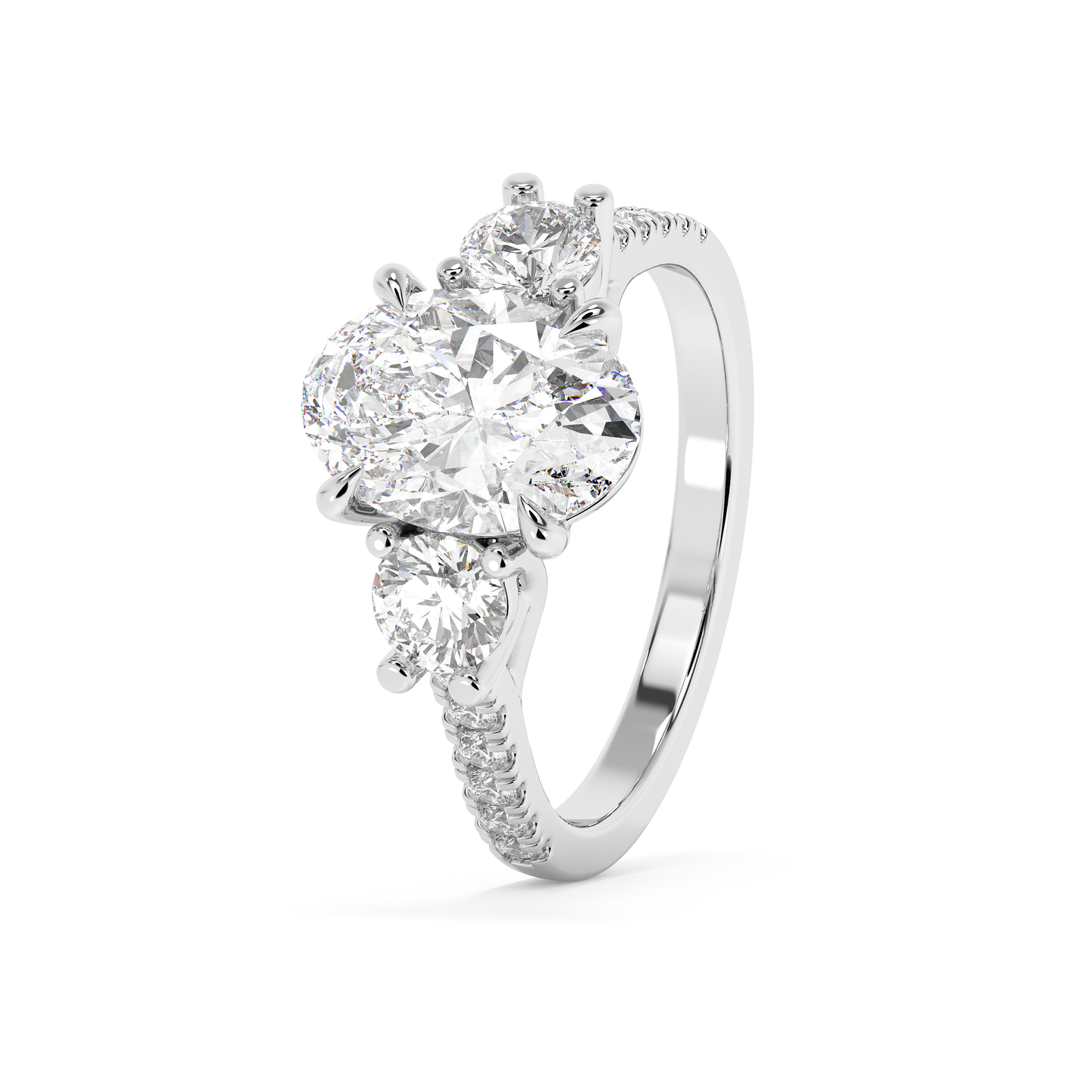 Emerald Solitaire Lab Grown Diamond Engagement Ring