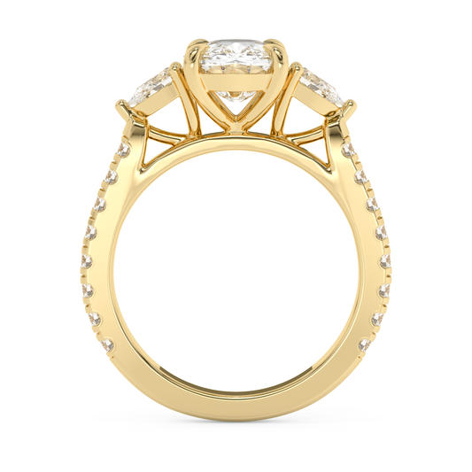 Emerald Solitaire Lab Grown Diamond Engagement Ring