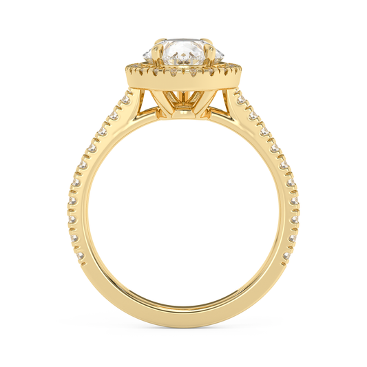 Emerald Solitaire Lab Grown Diamond Engagement Ring