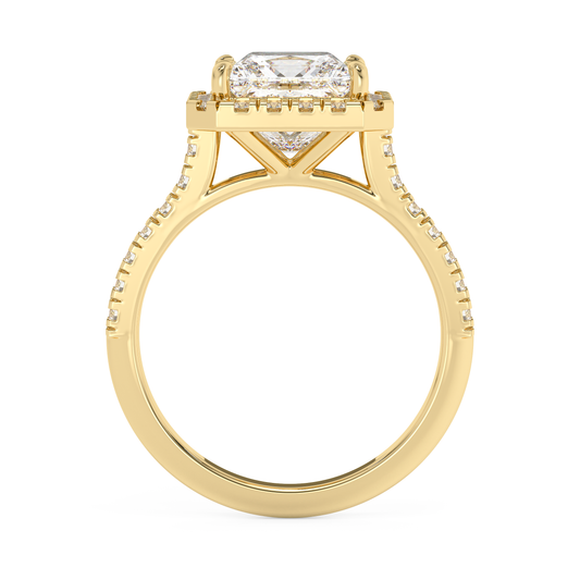Emerald Solitaire Lab Grown Diamond Engagement Ring