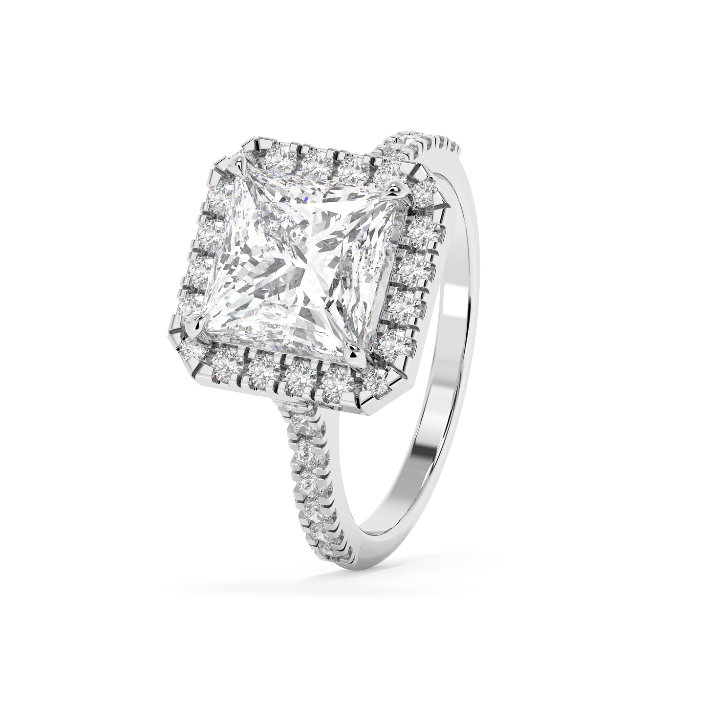 Emerald Solitaire Lab Grown Diamond Engagement Ring