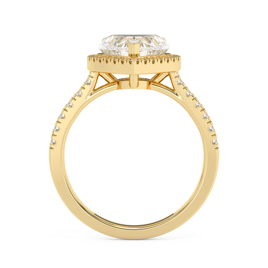 Emerald Solitaire Lab Grown Diamond Engagement Ring