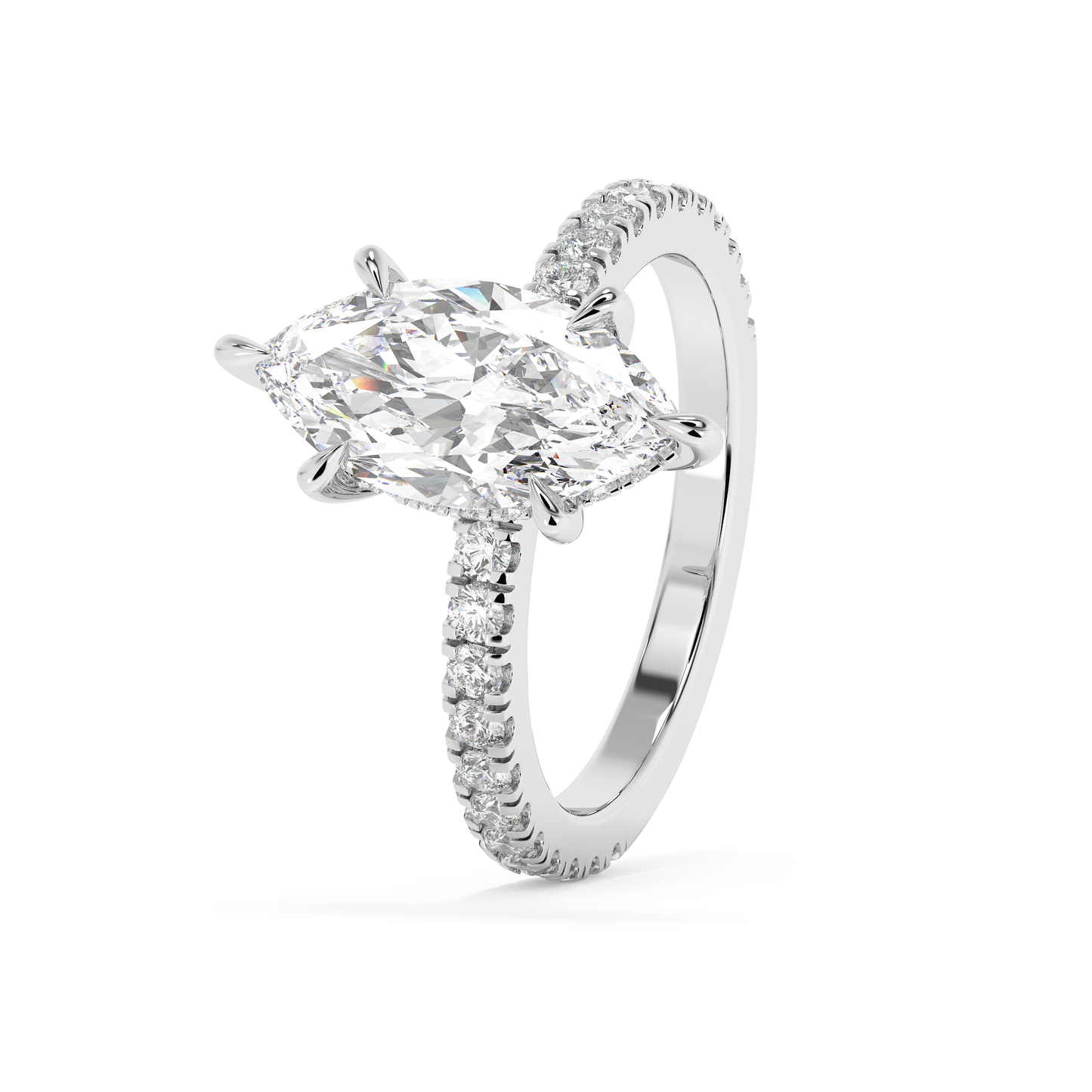 Emerald Solitaire Lab Grown Diamond Engagement Ring