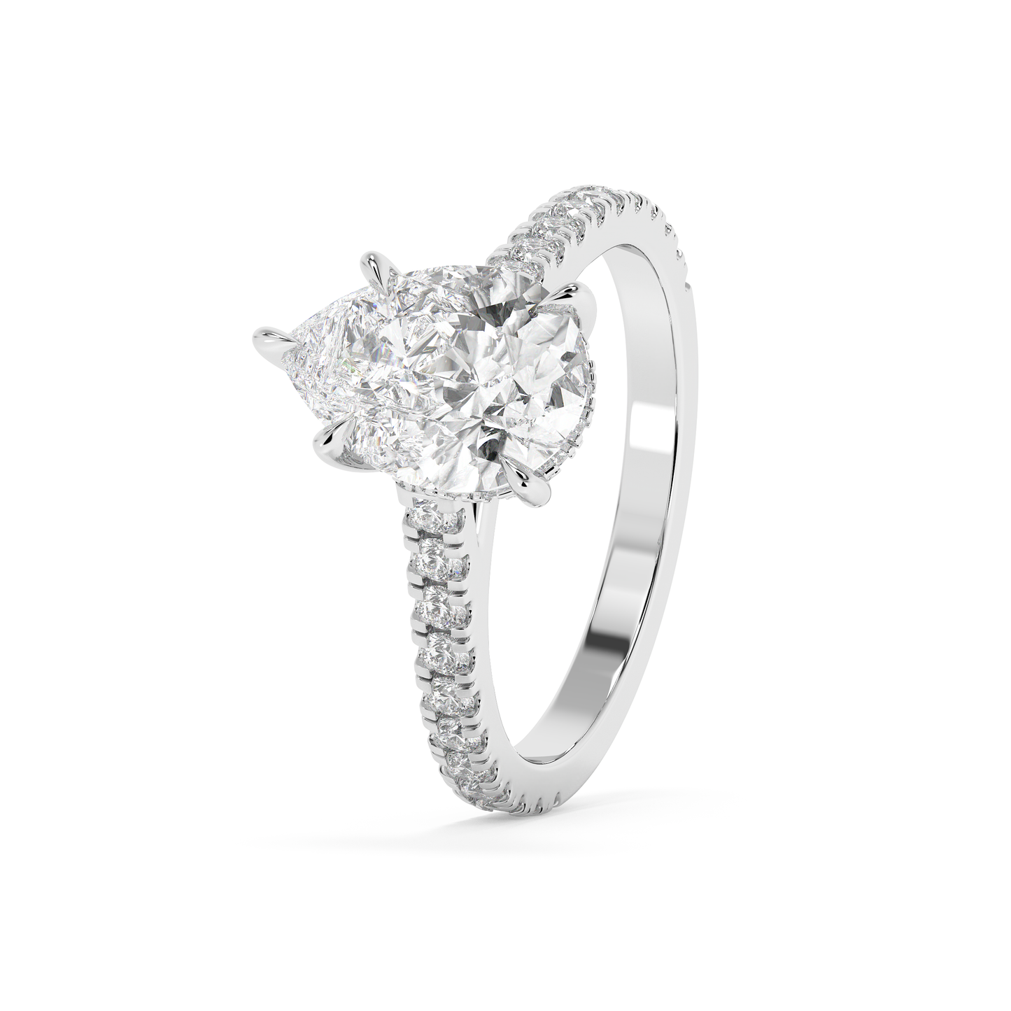 Emerald Solitaire Lab Grown Diamond Engagement Ring