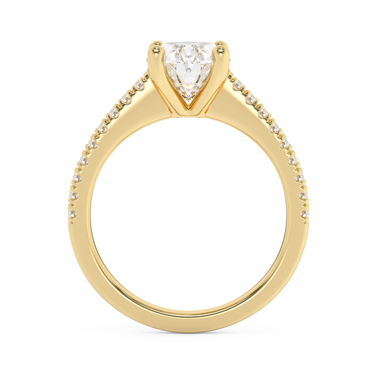 Emerald Solitaire Lab Grown Diamond Engagement Ring