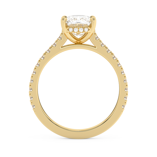 Emerald Solitaire Lab Grown Diamond Engagement Ring