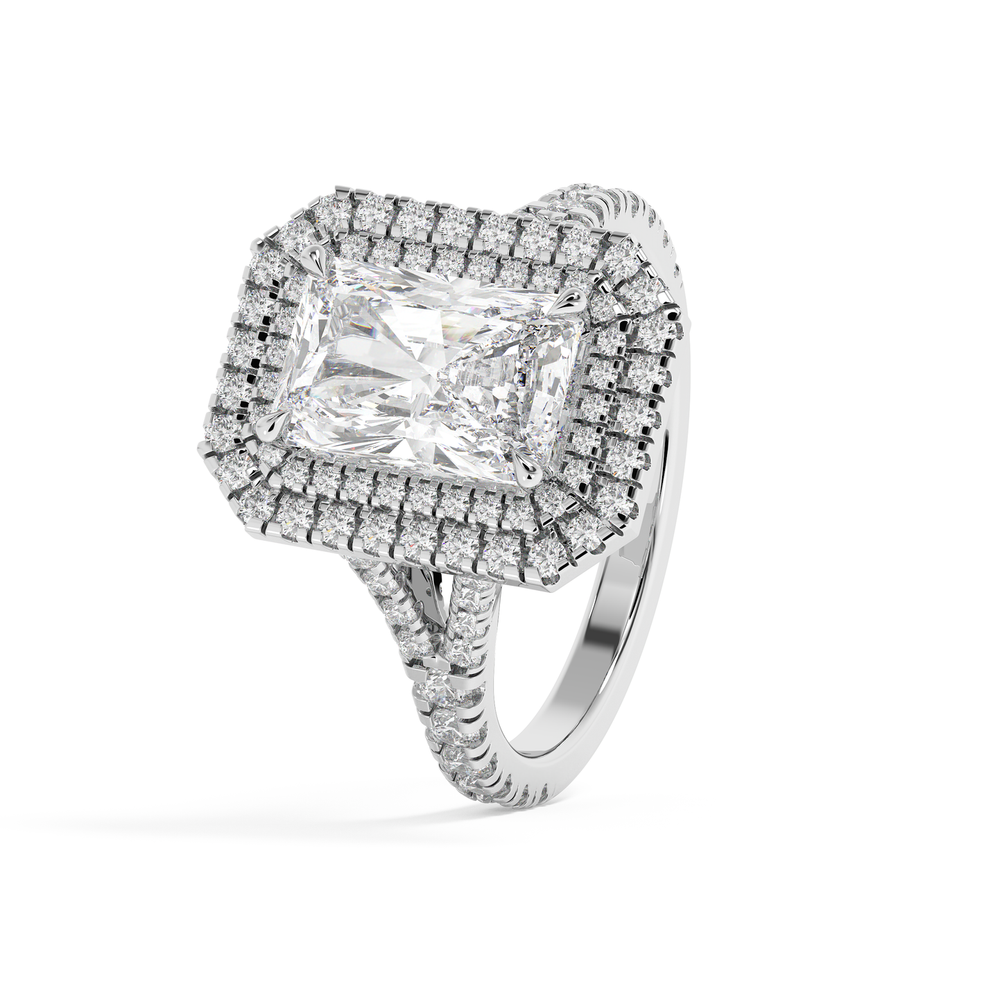 Emerald Solitaire Lab Grown Diamond Engagement Ring