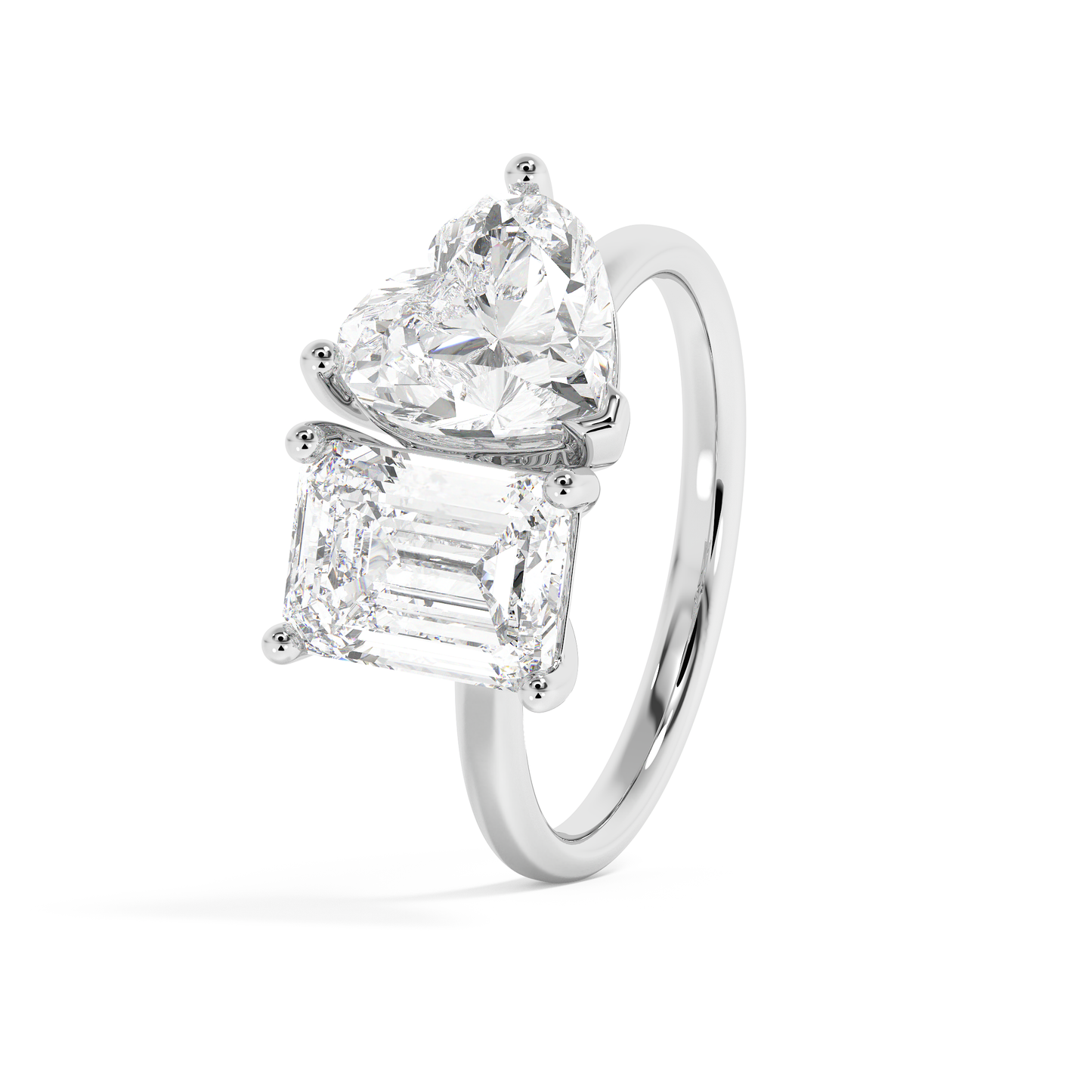 Emerald Solitaire Lab Grown Diamond Engagement Ring