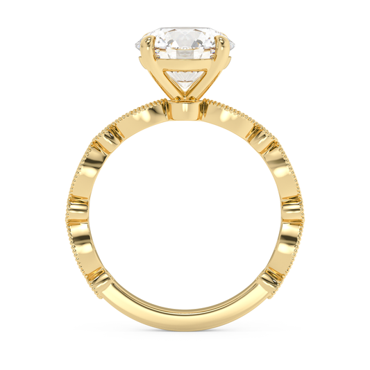 Emerald Solitaire Lab Grown Diamond Engagement Ring