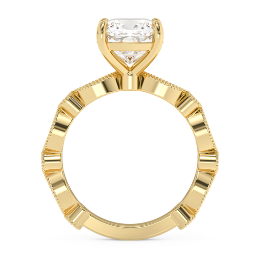 Emerald Solitaire Lab Grown Diamond Engagement Ring