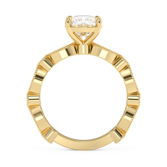 Emerald Solitaire Lab Grown Diamond Engagement Ring