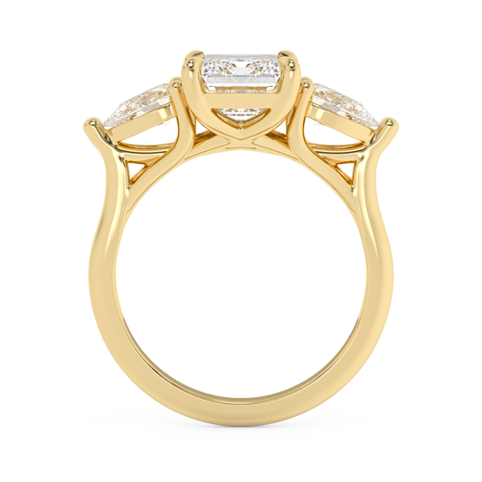Emerald Solitaire Lab Grown Diamond Engagement Ring