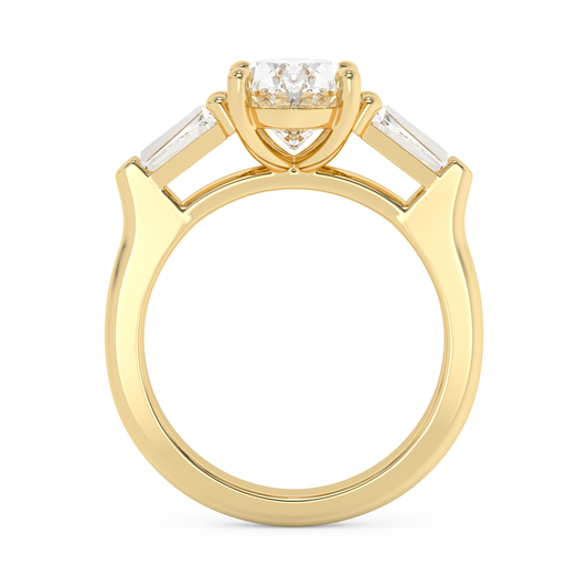 Emerald Solitaire Lab Grown Diamond Engagement Ring